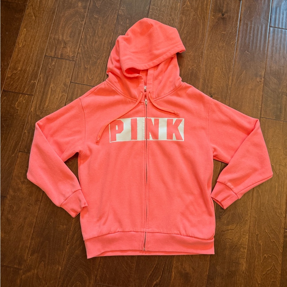 Victoria’s Secret PINK Women’s Small Coral Full Zip Hoodie